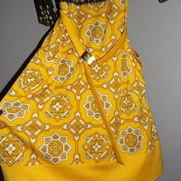 JUICY COUTURE pretty navy & yellow dress sz sm xs - Picture 4 of 6